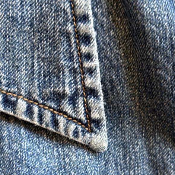 VTG Calvin Klein Long Sleeve Button Blue Denim Shirt Embroidered Hong Kong XL - Picture 7 of 13